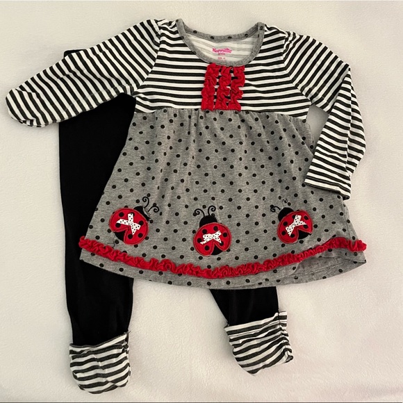 Nannette 2 pc Ladybug Set